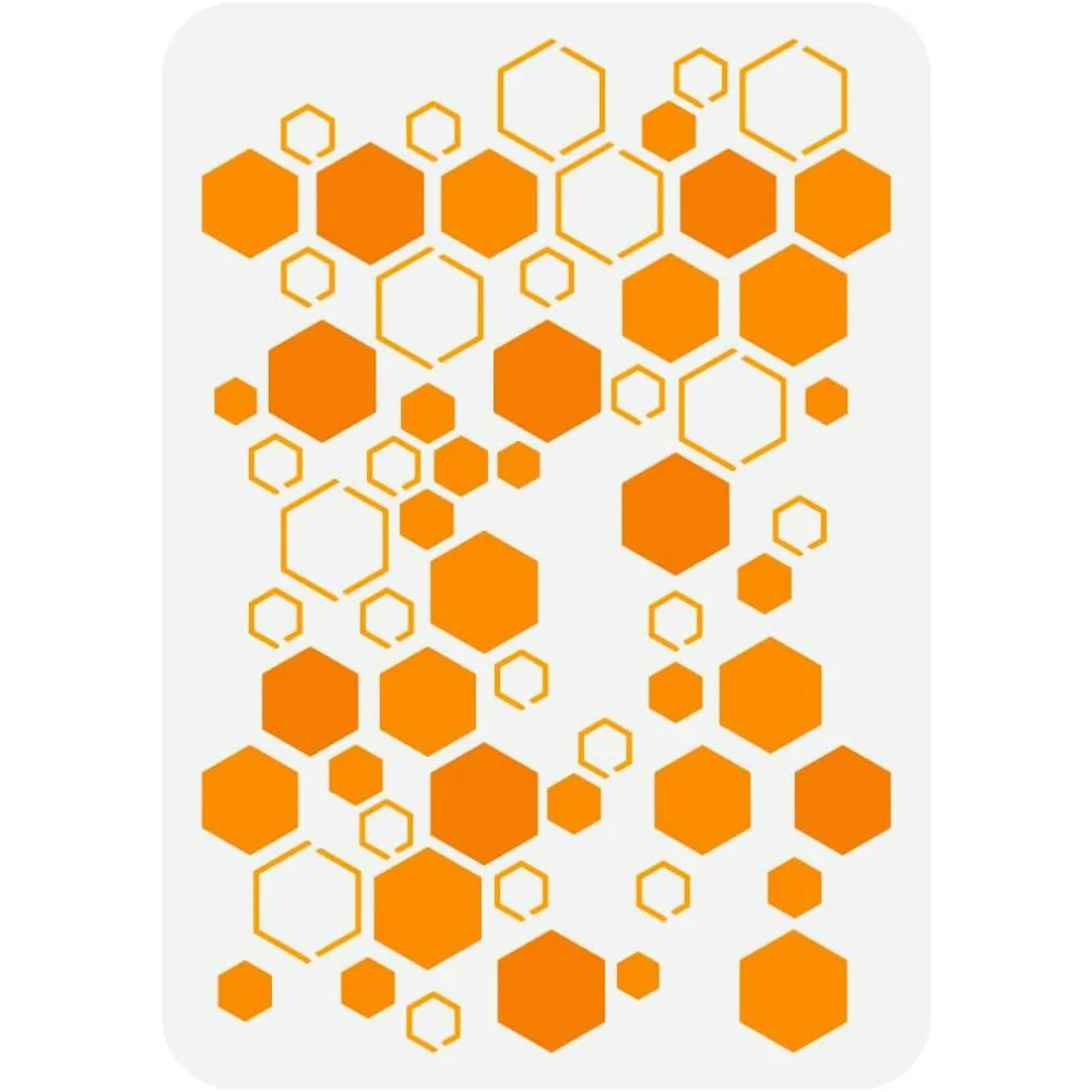 Super Hexagon Honeycomb Painting Stencil 8.3x11.7inch Reusable Honeycomb Pattern Stencil Decorative Floral Stencil for Painting