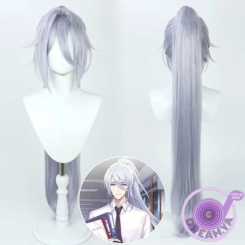 Emerald Cosplay Wig for All Time Silver Light Purple Ponytail 100cm Synthetic Hair Heat Resistant Halloween Headwear Role Play