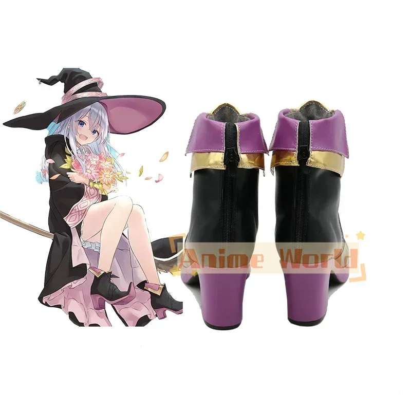 New Anime Wandering Witch The Journey of Elaina Cosplay Shoes Elaina Shoes PU Leather High Heels