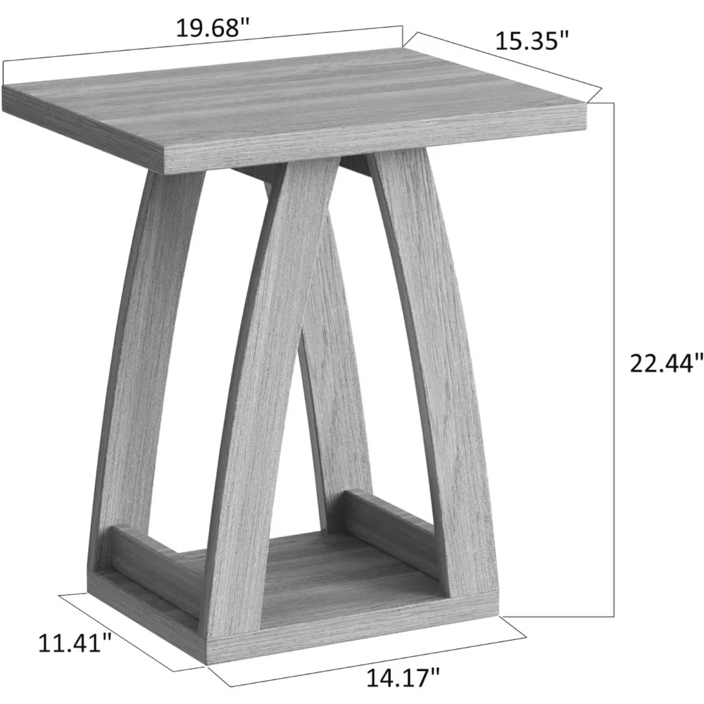 أثاث الحدائق - طاولات نهائية لغرفة المعيشة، طاولة جانبية بجانب الأريكة، منضدة لغرفة النوم، طاولة جانبية للأريكة مع رف، حديث