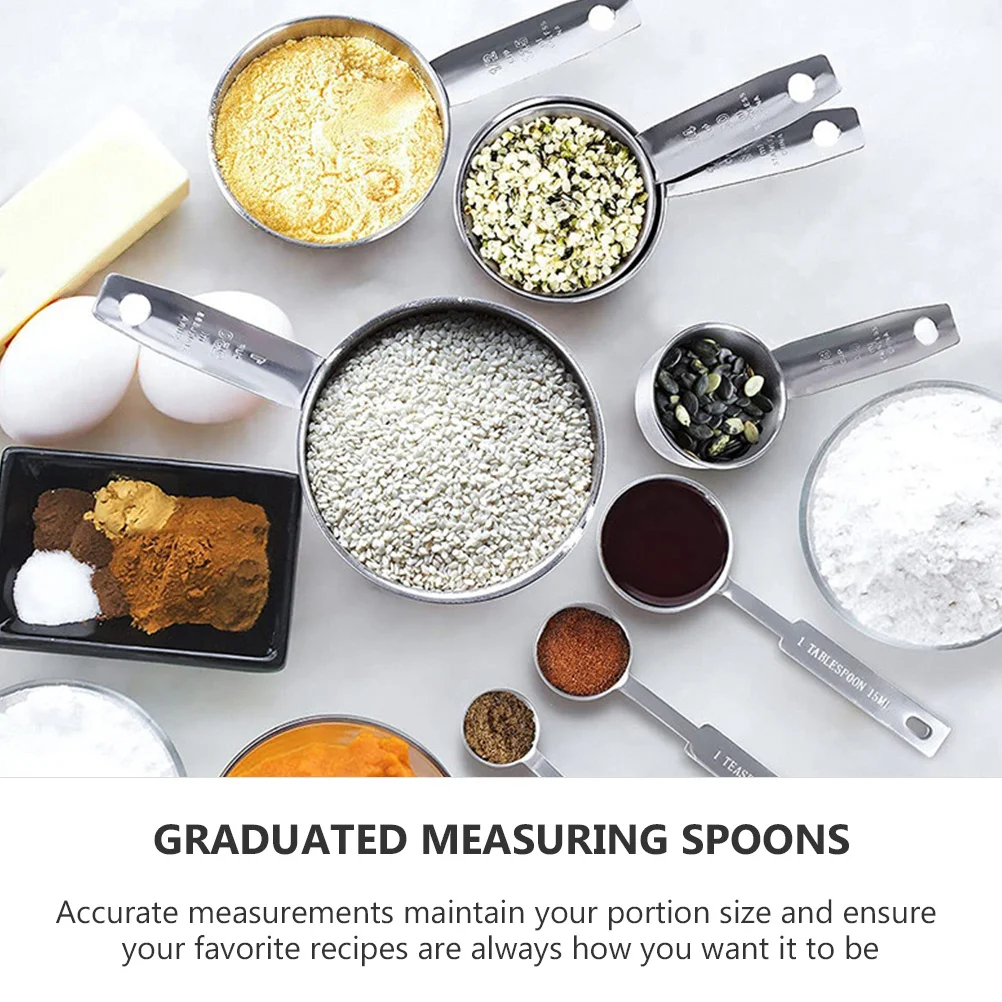 

1Set Food Grade Kitchen Measuring Cups and Spoons Practical Tool with Clear Scale Accurate Portion Control