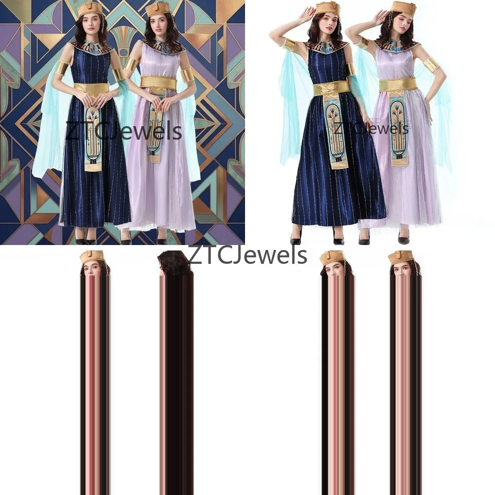 

Cleopatra Costume Women Egyptian Goddess Dress Halloween Cosplay Arabian Queen Outfit