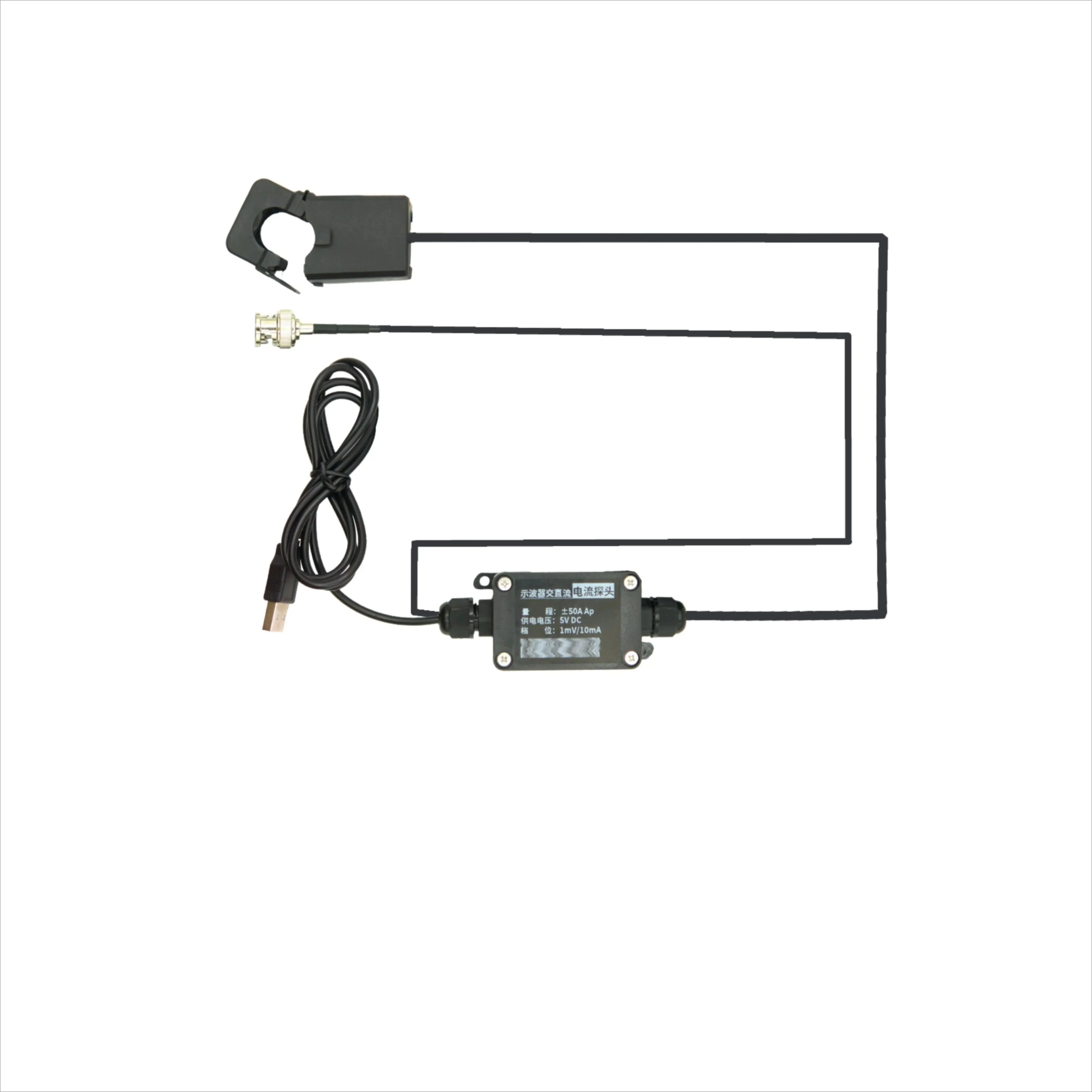 Oscilloscope current probe, high-precision ac/dc clamp-on current sensor, ac current transformer