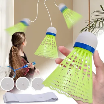 Self Study Badminton Trainer Portable Badminton Practice Robot Professional Stretch Badminton Training Tool Shuttlecock Rebound