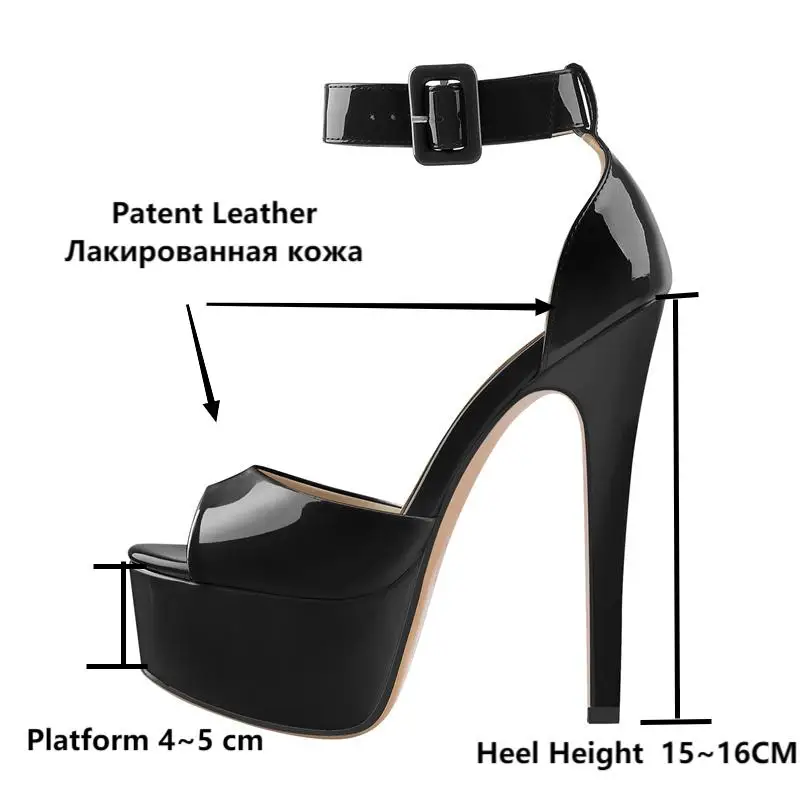Onlymaker Women Platform Peep Toe Sandals Thin Heels Ankle Strap Party Dress Lady Shoes Big Size Summer Sandals