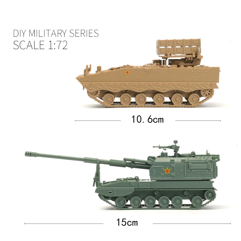 1:72 Scale Model Russian BM-21 Hail Rocket Launcher TOS-1 Heavy Flamethrower System Armored Vehicle T14 T90 Tank Collection Toy