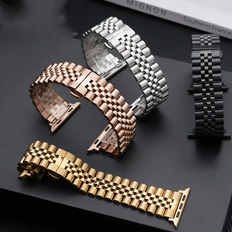 Ремешок из нержавеющей стали для Apple Watch Band 46 мм 42 мм 44 мм 45 мм 41 мм Металлический браслет Correa для Apple Watch Ultra 2 49 мм 10 8 9 7