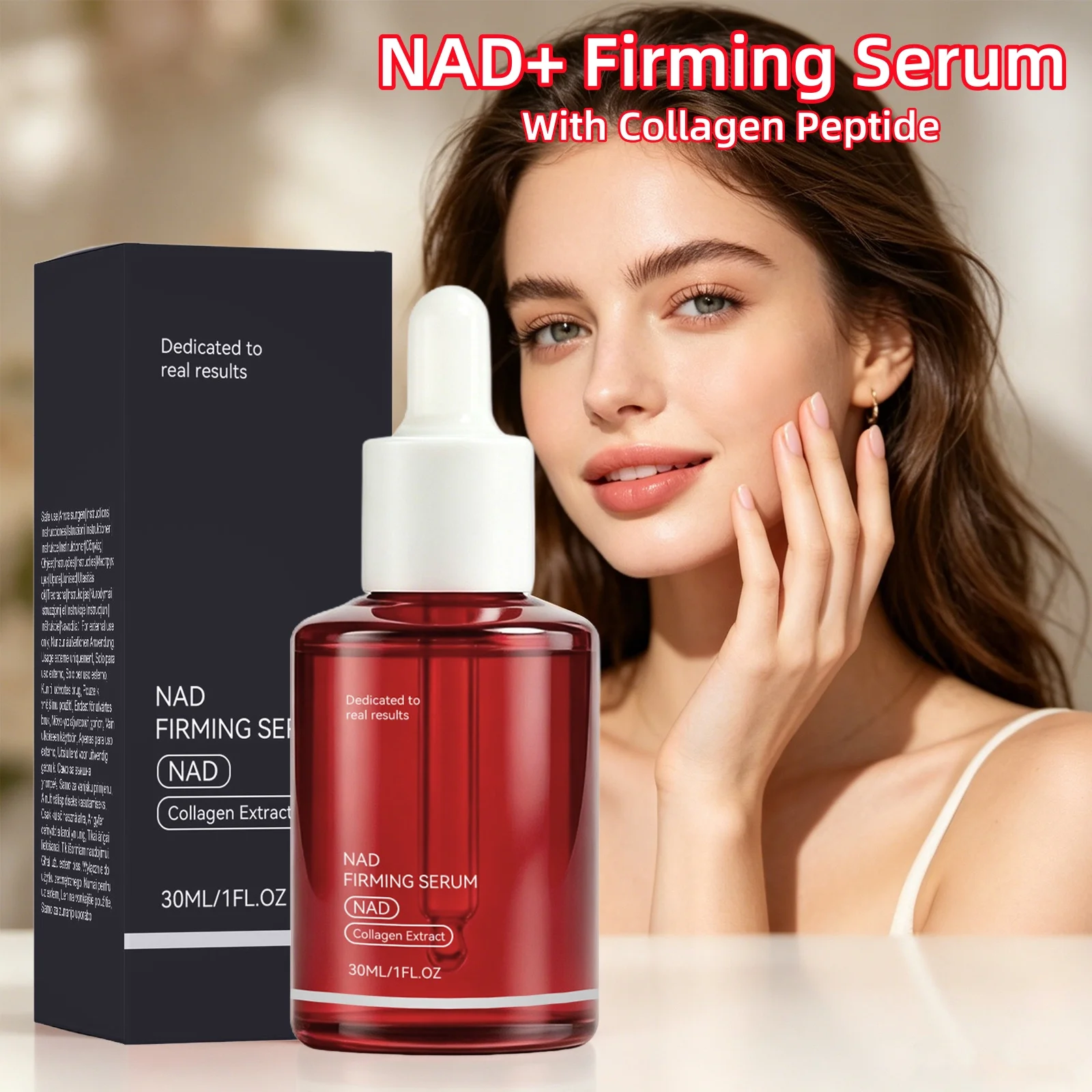 NAD+ Firming Serum Collagen Peptide Serum Improve Wrinkle & Fine Lines Enhance Skin Elasticity Whitening Serum For All Skin Type
