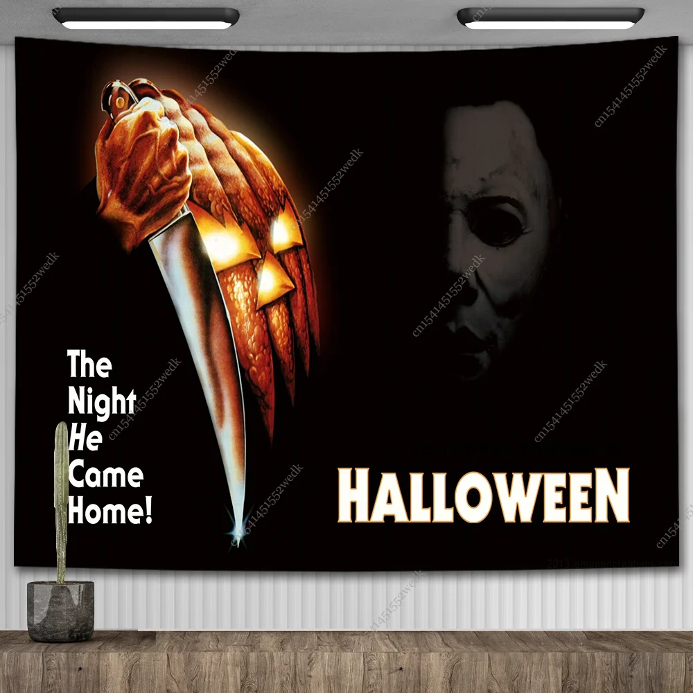 Halloween Michael Myers Tapestry Aesthetic Room Decoration Horror Movie Posters Wallpapers Party Background Cloths For Home