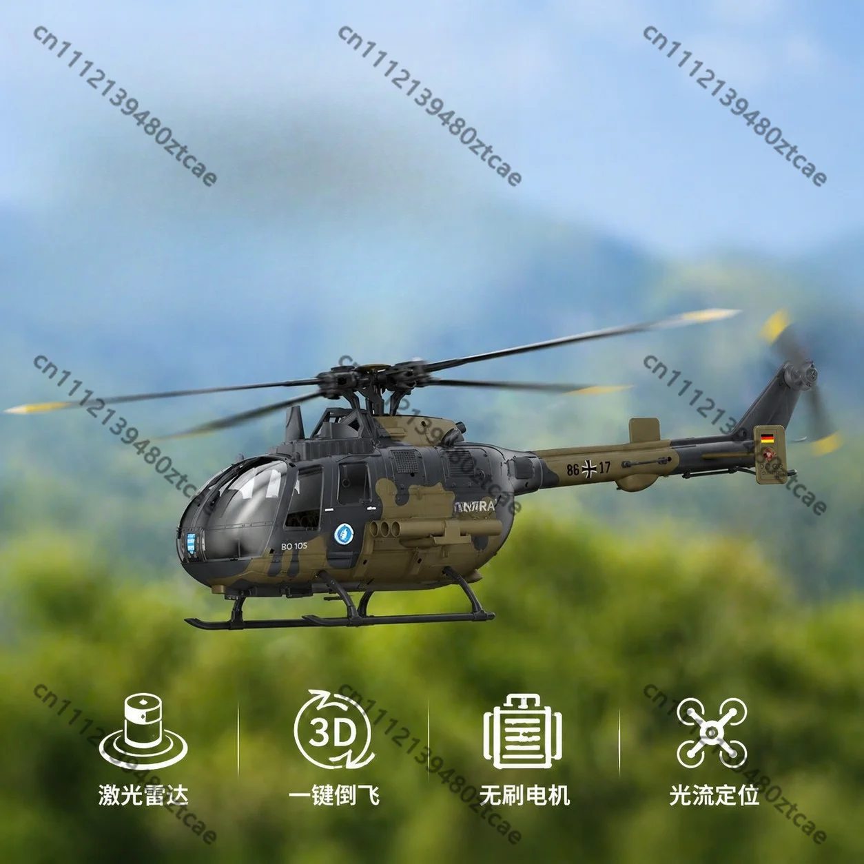 C180 6CH Dual Brushless RC Helicopter TOF Laser Altitude Hold Electric Hobby Aircraft Toy