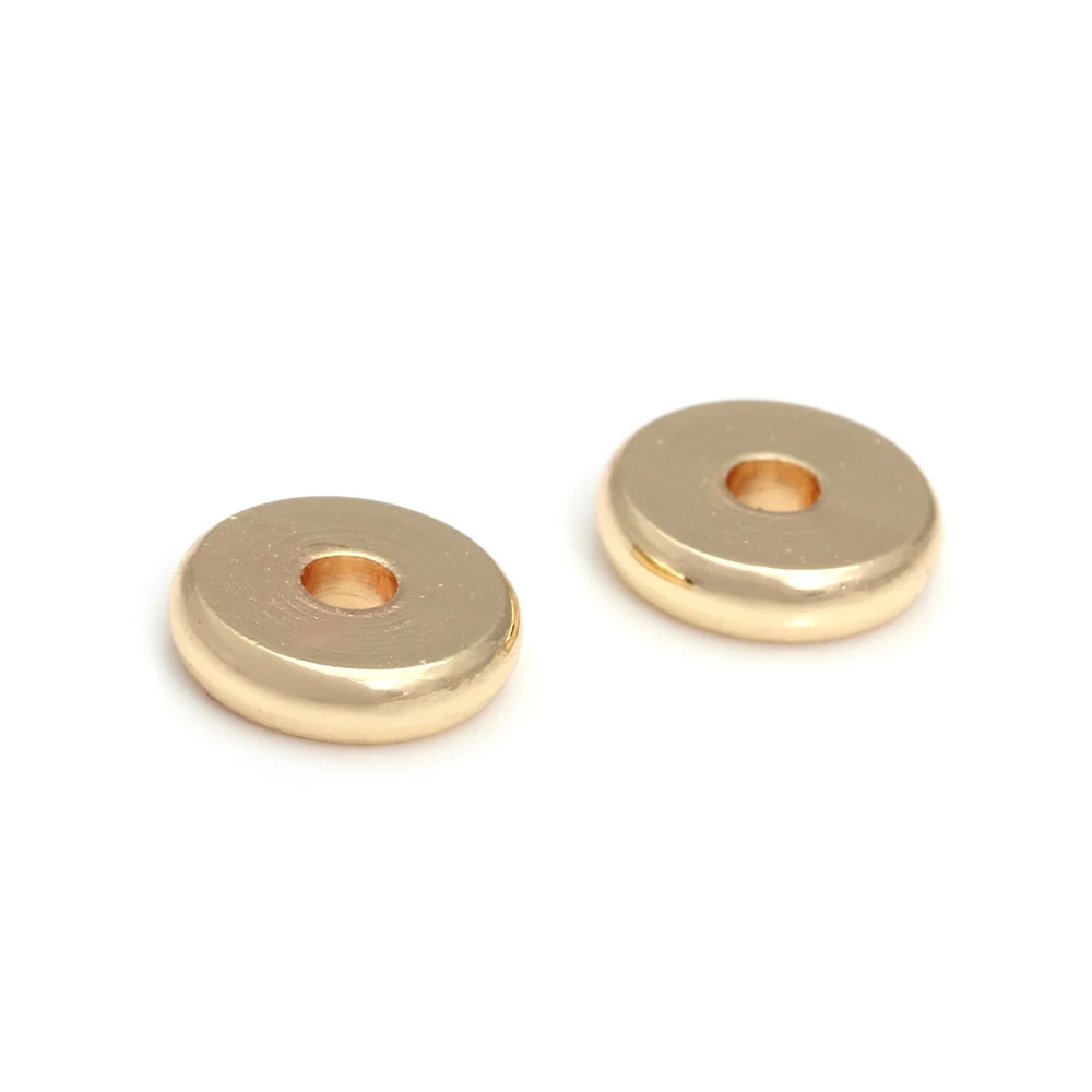 30 قطعة 3 مللي متر 4 مللي متر 5 مللي متر 6 مللي متر 7 مللي متر 8 مللي متر 10 مللي متر 18K الذهب اللون النحاس عجلة مسطحة خزر عازل خرز سوار Diy بها بنفسك صنع المجوهرات اكسسوارات #5