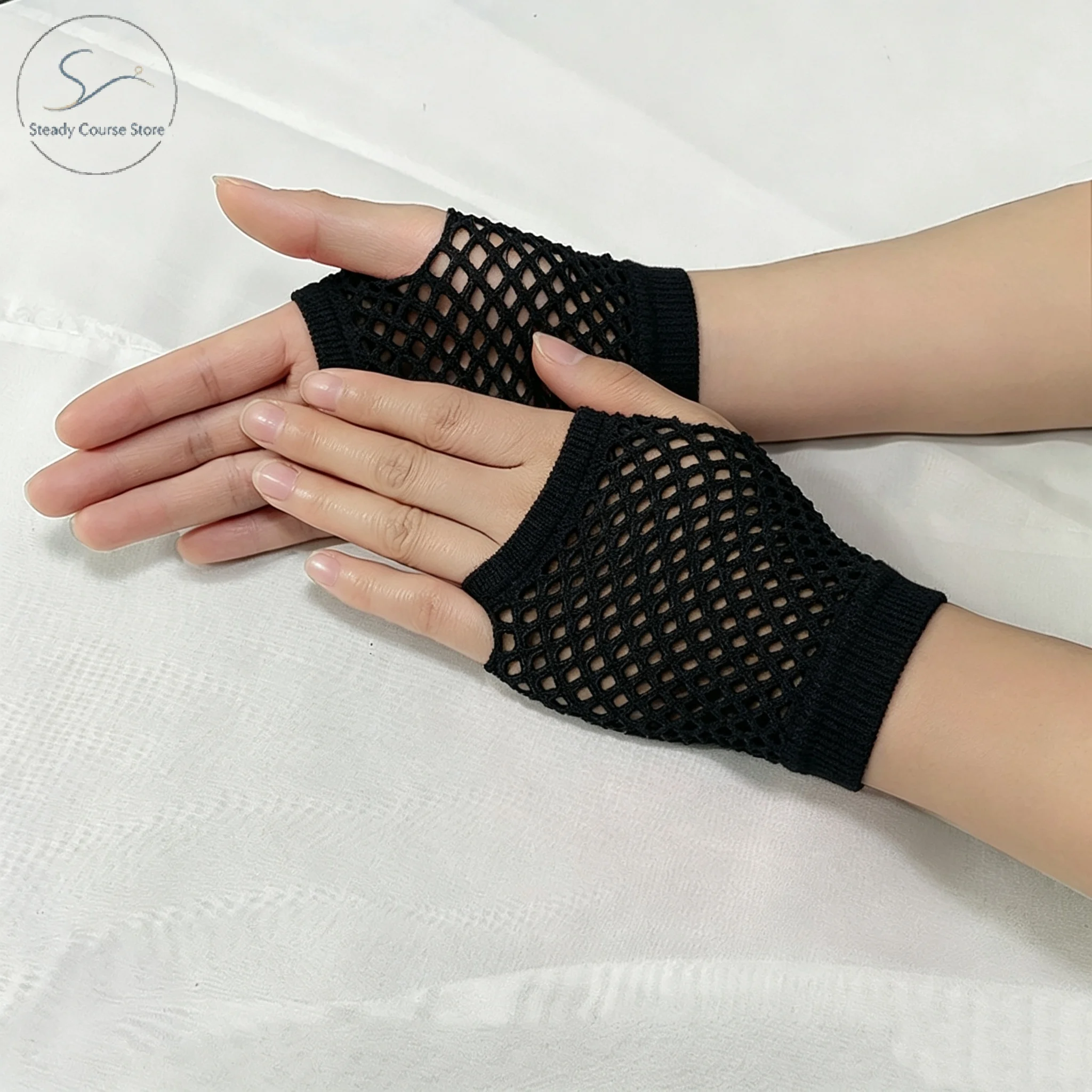 1Pair Womens Short Fishnet Net Gloves Fingerless Mesh Gloves Punk Rock Fancy Night Club Party Arm Warmer Gloves Sexy Gloves Hot