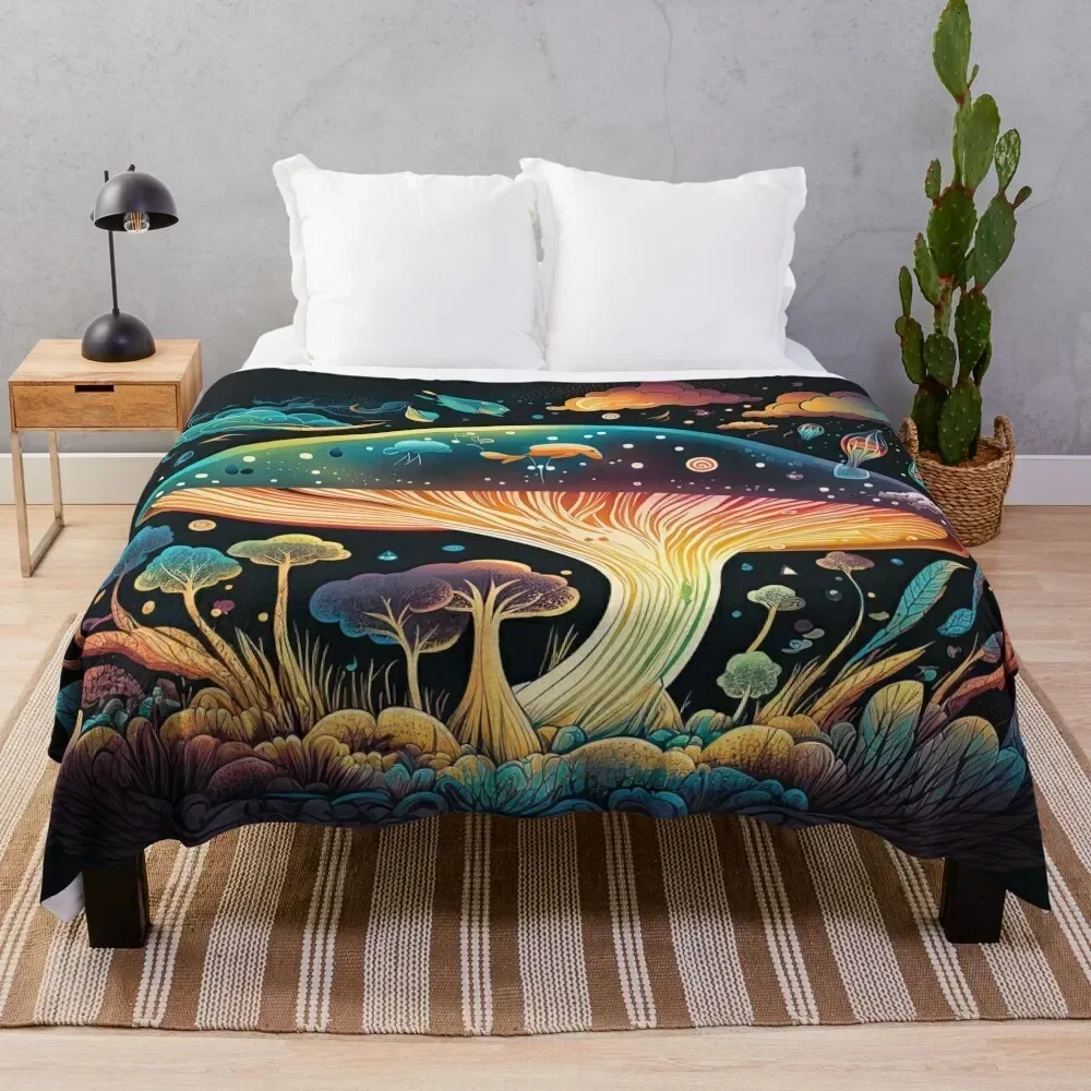 

Mushrooms — 07 Throw Blanket Ultra Soft Flannel Fleece Blanket for All Seasons