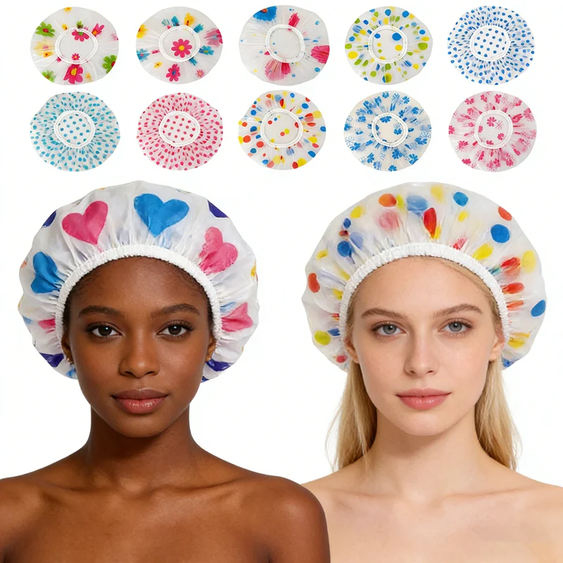 Waterproof Shower Cap Reusable Thicken Elastic Dry Hair Hat 