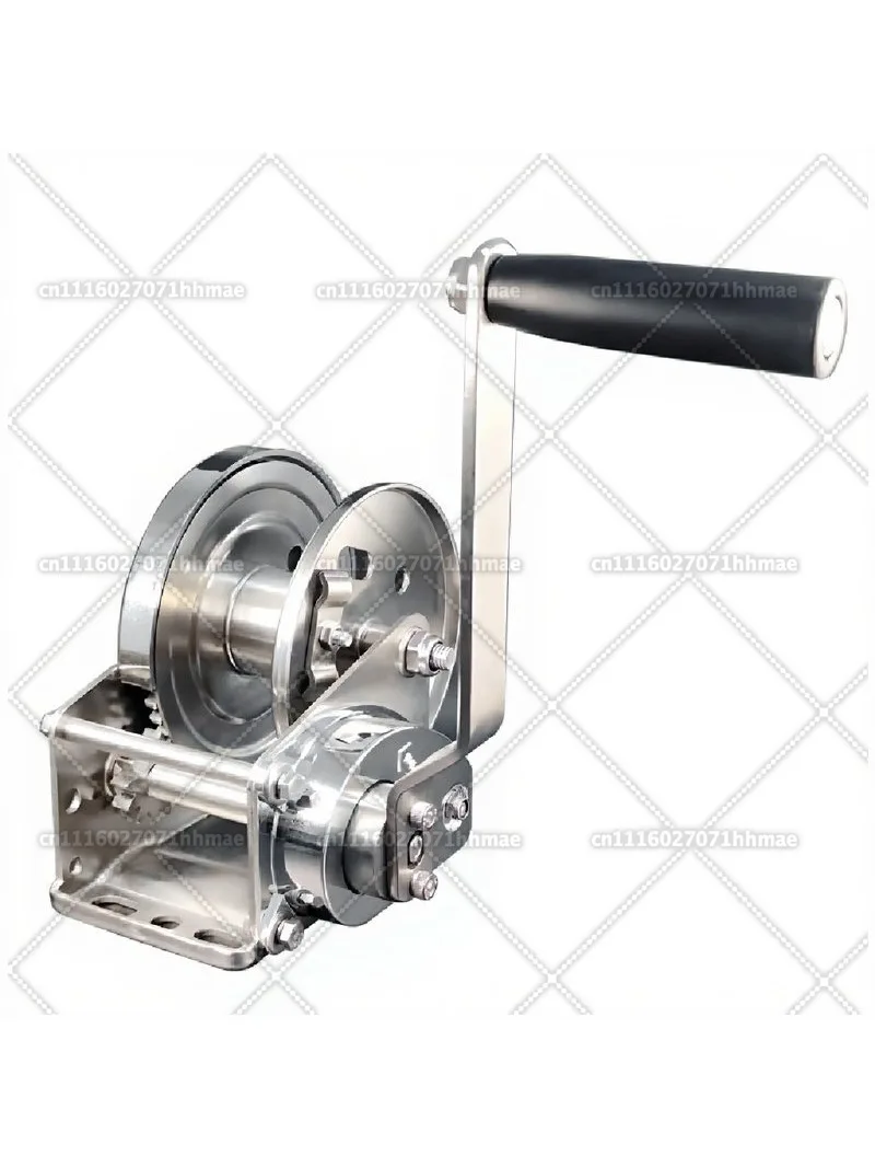 800LBS Heavy Duty Stainless Steel Self-Locking Hand Crank Winch Manual Lifting Cable Hoist Industrial Hanging Tool