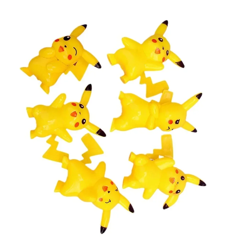 Desktop Decoratie Ornamenten Plastic Pikachu 6-delig Kawaii Auto Speelgoed Elf Baby Anime Figuren Mooie poppen Schattig Girly Heart