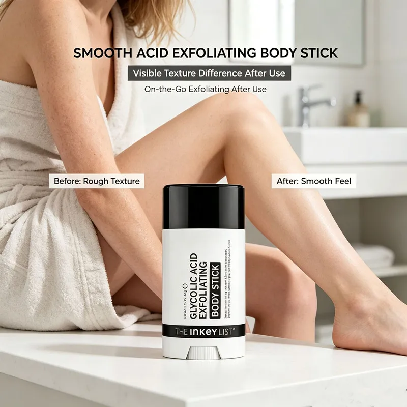 Inkey List Glycolic Acid Exfoliating Body Stick, AHA Exfoliant Body Balm Brighten Dull Skin,Deep Pore Cleansing Smooth Body Skin
