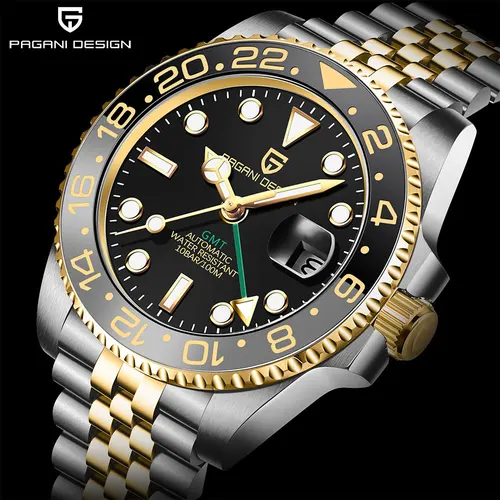 Imagen 2 del producto Nuevo Reloj GMT PAGANI DESIGN de 40 mm, Reloj de Pulsera para Hombre, Relojes Mecánicos Clásicos de Lujo, Marca de Primera Calidad, Relojes Resistentes al Agua de 100 m para Hombre 2026