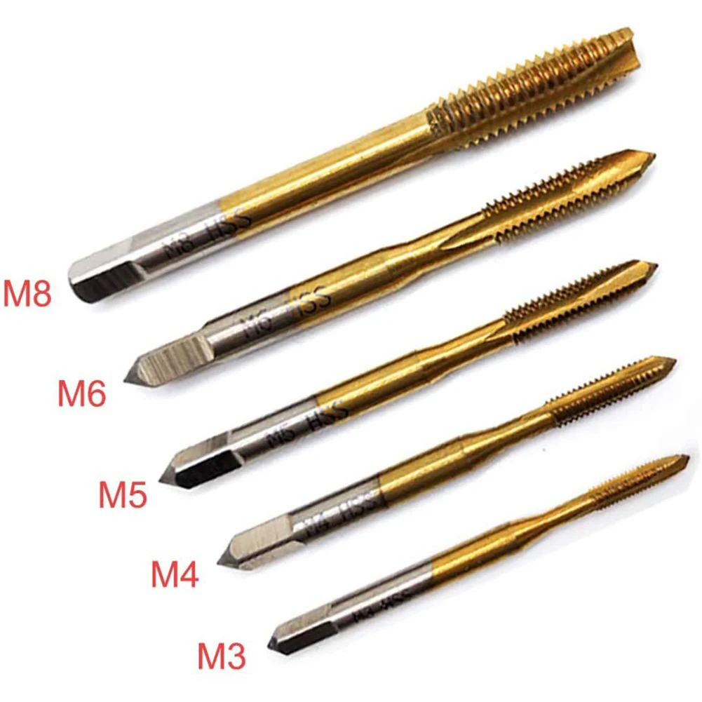 ปรับ T-Handle RATCHET TAP ผู้ถือชุดประแจ 5Pcs M3-M8 สกรูเกลียวเจาะ Bit TAP ประแจชุดเครื่องมือแตะ