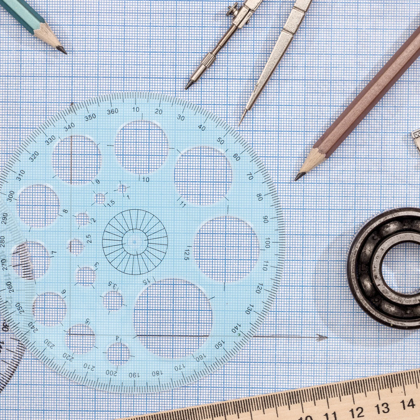 

3 Pcs Circle Protractor Measuring Ruler Plastic Portable Drafting Tool for Students 360 Degree Geometry Accessories Math Aid