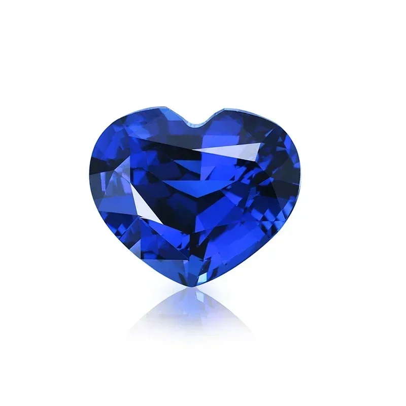 

Lab Grown Sapphire Heart Shape Royal Blue Color VVS1 Gemstone for Diy Jewellery Making Materials Selectable AGL Certificate