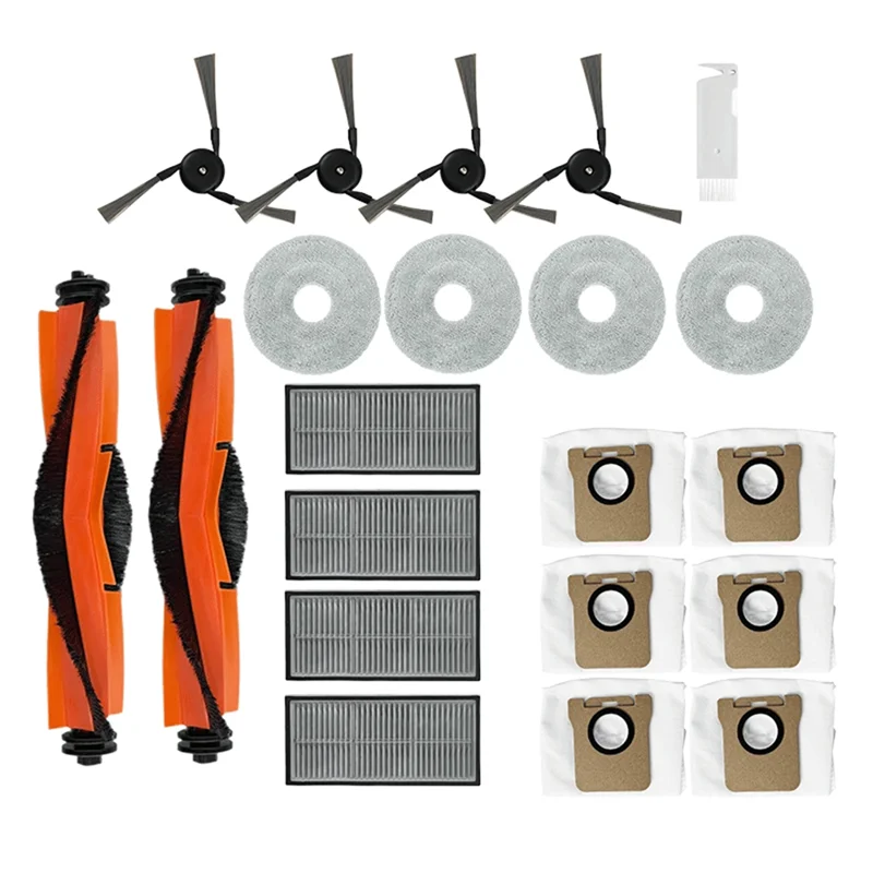 EAS-For XIAOMI Mijia M40 D110CN ملحقات المكنسة-فرشاة جانبية الأسطوانة الرئيسية فلتر Hepa كيس لجميع الغبار ممسحة القماش أجزاء