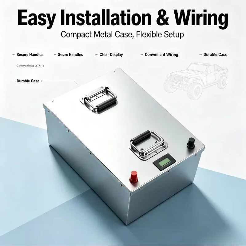 24V LiFePO4 Battery Pack, 80Ah–500Ah, Integrated BMS, Deep Cycle Design, Maintenance-Free Rechargeable Lithium Storage Battery f