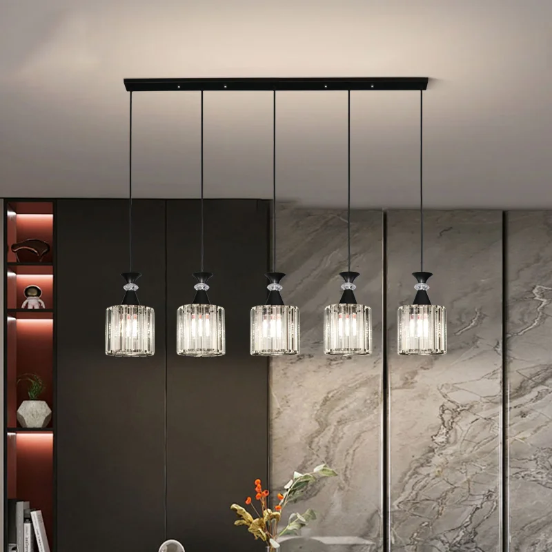 Nordic Glass Cup Led Pendant Lamp Long Strip Minimalist for Living Dining Table Room Kitchen Island Home Hanging Light Fixture