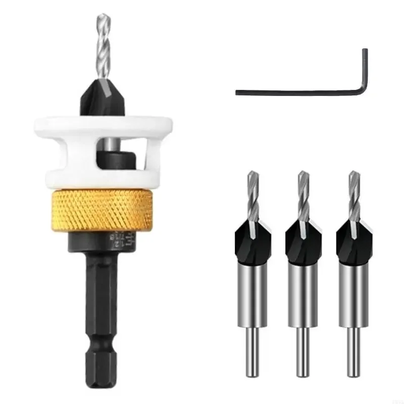 

Countersink Drill Bit with Adjustable Depth Stop Collar Fit for Furniture Making