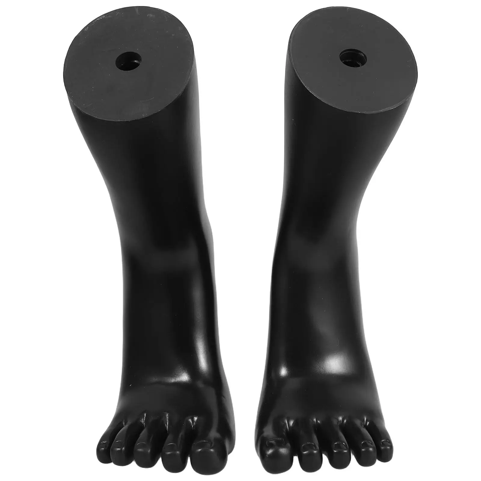 

1Pair Retail Foot Chain Black Plastic Realistic Five Toe Foot Display Showing Anklets Socks Jewelry Footwear Stand