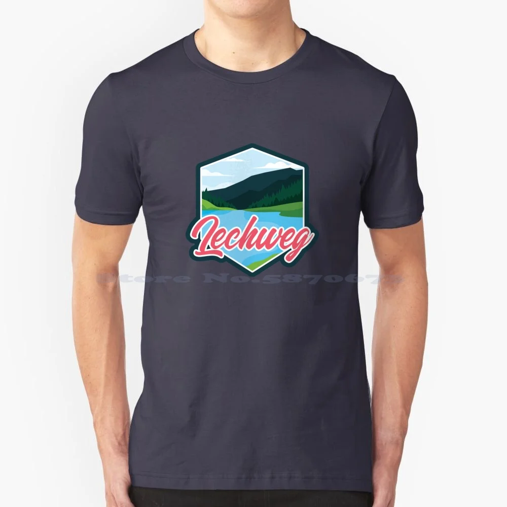 Lechweg T Shirt 100% Cotton Tee Lechweg Lake Formarin Vorarlberg Austria Lech Falls Füssen Allg?U Trail Trekking Vacation