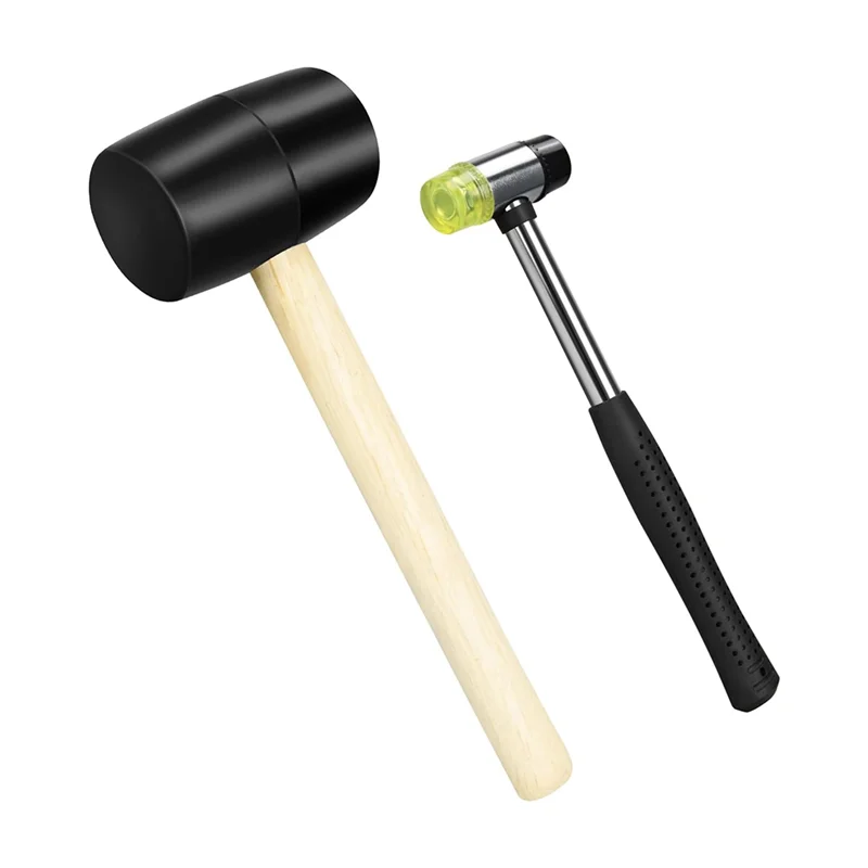 WORTHOWN-Mallet Set Double-Sided Soft Rubber Mallet Forflooring, Carpentry, Furniture Repair