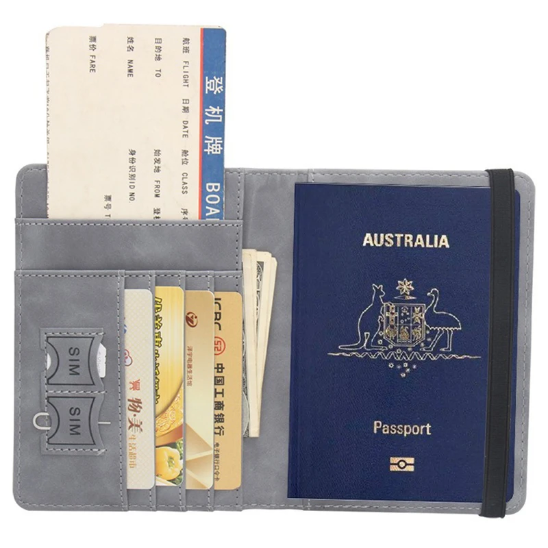 Funda de pasaporte australiana Rfid, billetera de viaje, funda para pasaporte, tarjetas, documentos, Organizador