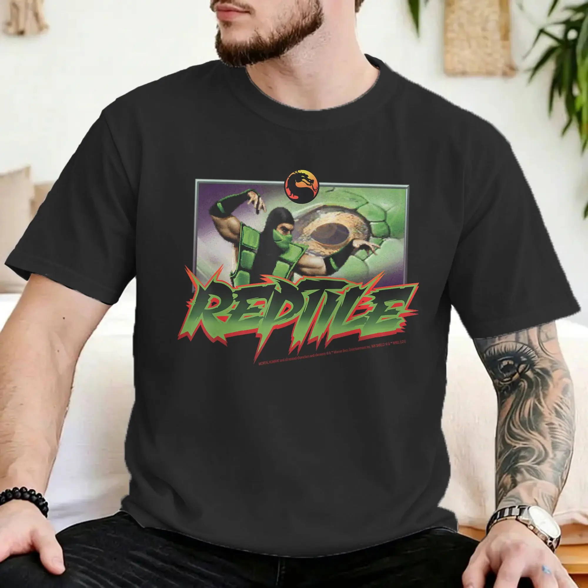 Reptile Mortal Combat for Men Women T Shirts  Novelty Tees Short Sleeve Crew Neck T-Shirts 100% Cotton Big Size Clothing
