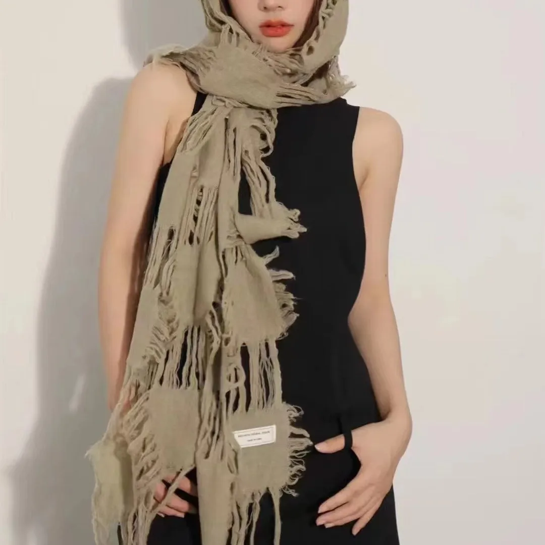 

Millennium Wasteland Style Wool Scarf Winter Women's Thin American Hot Girls Niche Subculture Warm Scarf Men