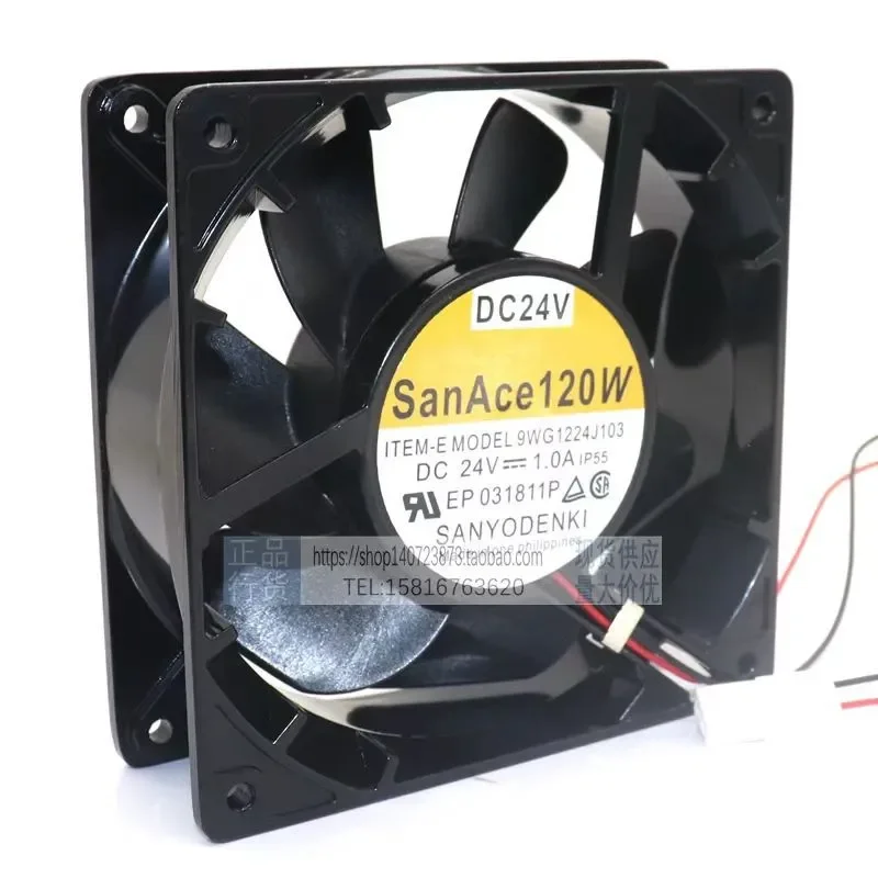 for 9WG1224J103 for Sanyo 24V 1.0A 12CM Metal Frame High Temperature Inverter Cooling Fan