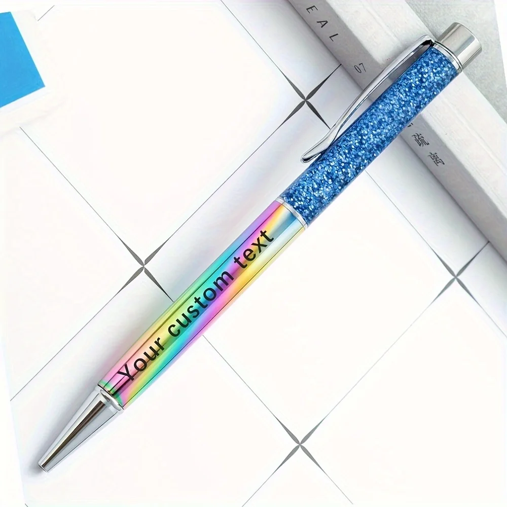 Custom Liquid Sand Round Ballpoint Pen - Personalized Engraved Rose Golden Glitter Pen - Christmas Gift - Bridesmaid Gift view 4