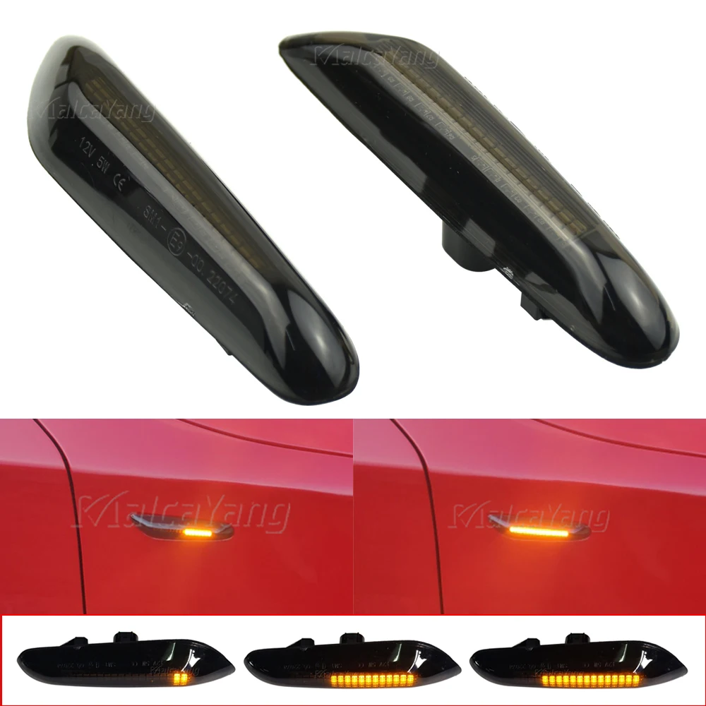 2pcs Dynamic Flowing LED Turn Signal Side Marker Light Blinker Lamp For BMW E46 E60 E61 E90 E91 E81 E87 E82 E88 E83 E84 E92 E93