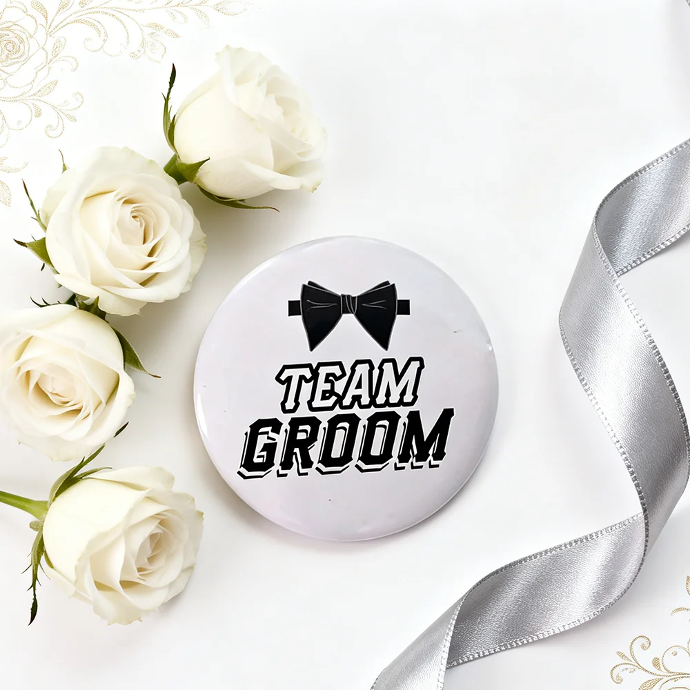 Men'S Grooming For Engagement - 8PCS Team Groom Bachelor Party Button