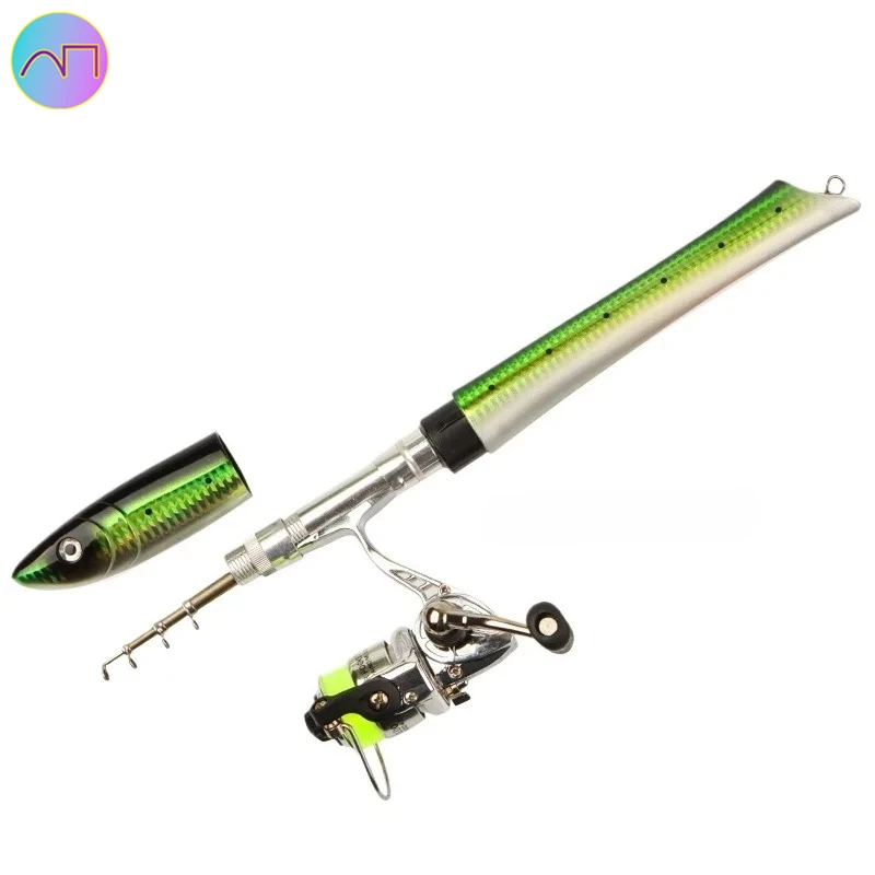 

Fish-shaped Pen Rod for Children Small and Portable Parent-child Fishing Luya Bait Spinning Wheel Metal Drum Small Object