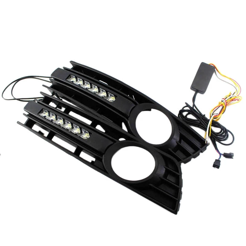 

8E0807681 Front Bumper LED Fog Lights Lamps Grill Flowing Turn Signal Light For-Audi A4 B6 2001-2005 8E0807682