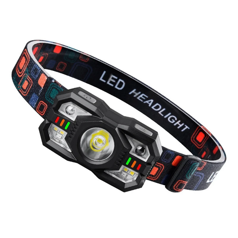 Strong Light Sensing Red And White Light Long Endurance Night Fishing Headlight Headlight