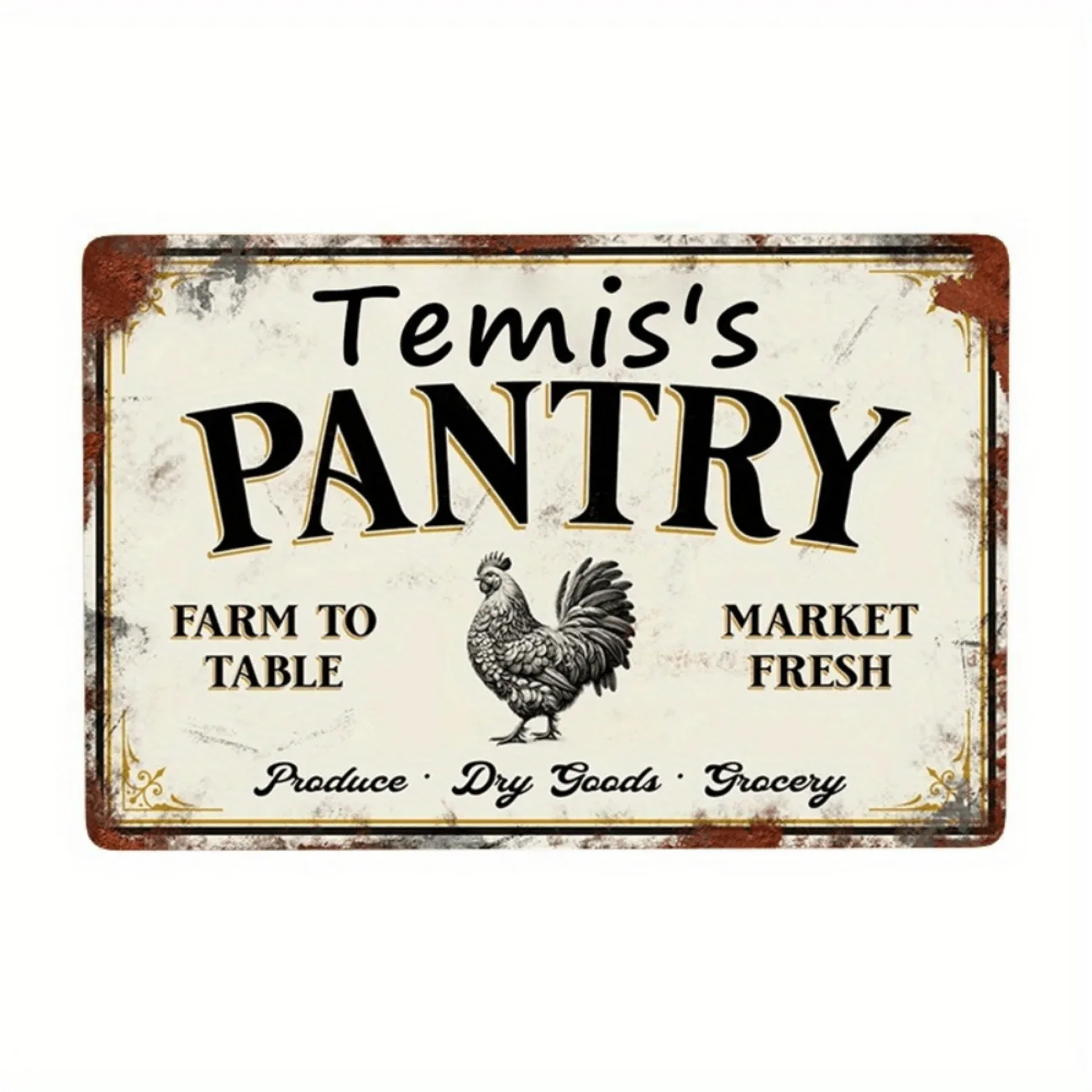 Custom Vintage Aluminum Pantry Signage, Perfect for Kitchen, Bar & Coffee Corner Wall Decor (For Decoration Only)