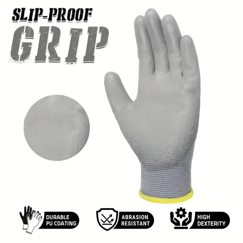 2/6Pairs بو المغلفة قفازات العمل المضادة للانزلاق سلس متماسكة قفازات العمل الرجال ميكانيكي قفازات البناء الكهربائية مستودع