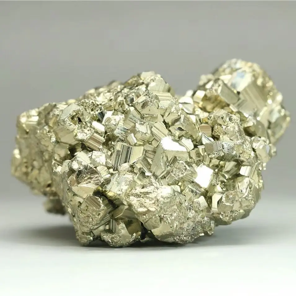 Natural High Quality Stones Pyrite Crystal Cluster Irregular Stone Rock Mineral Sample Energy Home Decoration  Raw Mineral 1pc