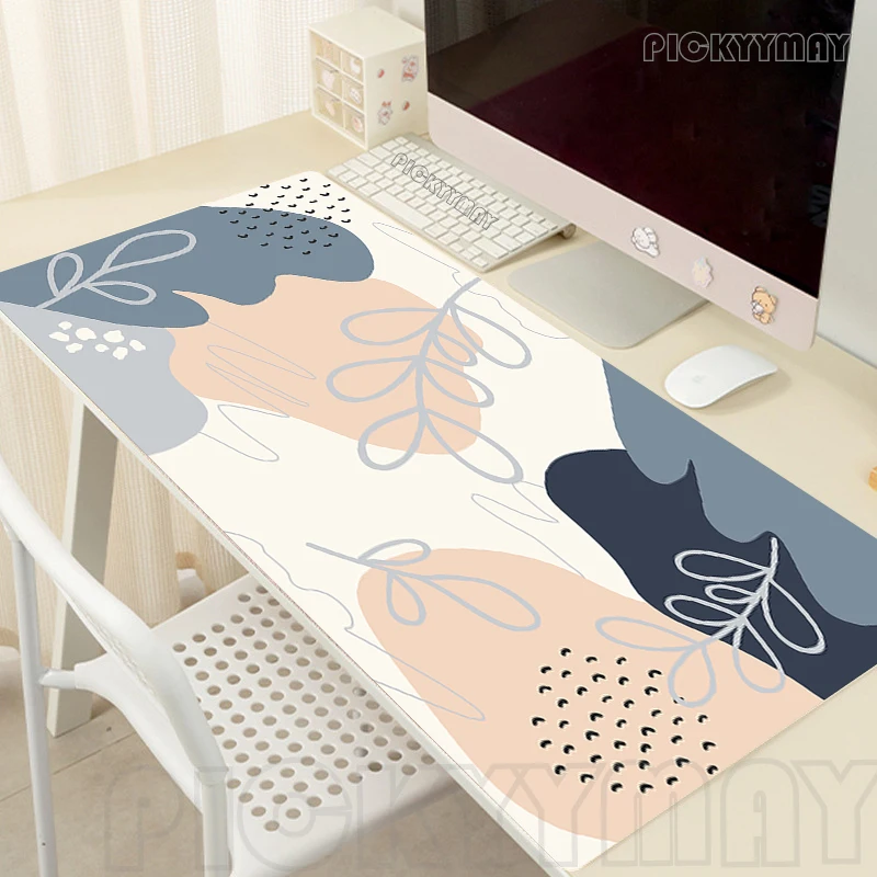 Big Mouse Pads Abstract Plants Table Mats Computer Mousepad Company Desk Pad 100x50cm Large Gamer Mousepads Simple Mouse Mat
