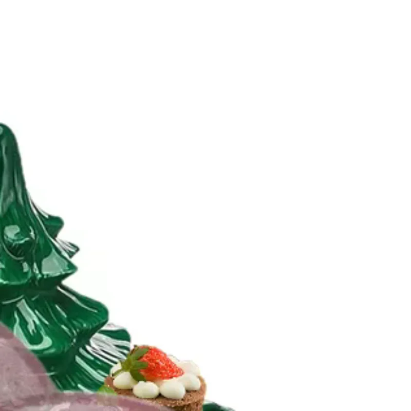 

Holiday Themed 4-Piece Deviled Egg Platters, Ceramic-like Christmas Tree Design with 26-Holes.
