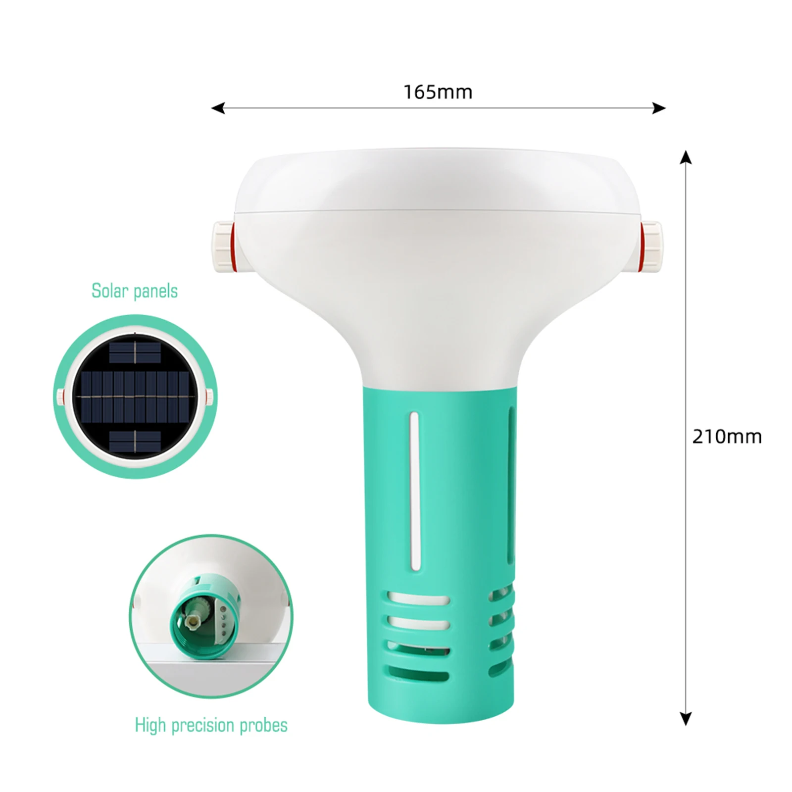 Solar Smart 7 In 1 rilevatore di qualità dell\'acqua PH EC TDS ORP test della temperatura del cloro APP visualizzazione remota allarme valore limite