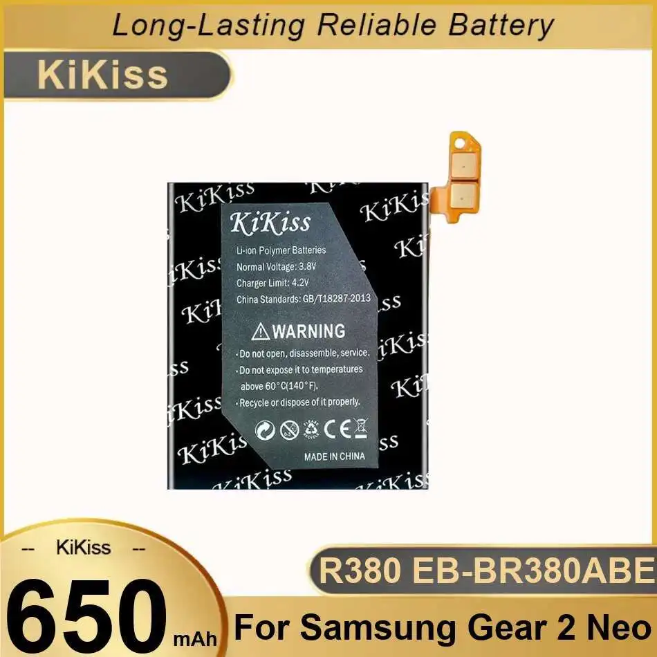 

650mAh For Samsung Gear 2 Neo R380 SM-R380 SM-R381 R381 EB-BR380ABE Long Lasting Environmentally Friendly Watch Battery