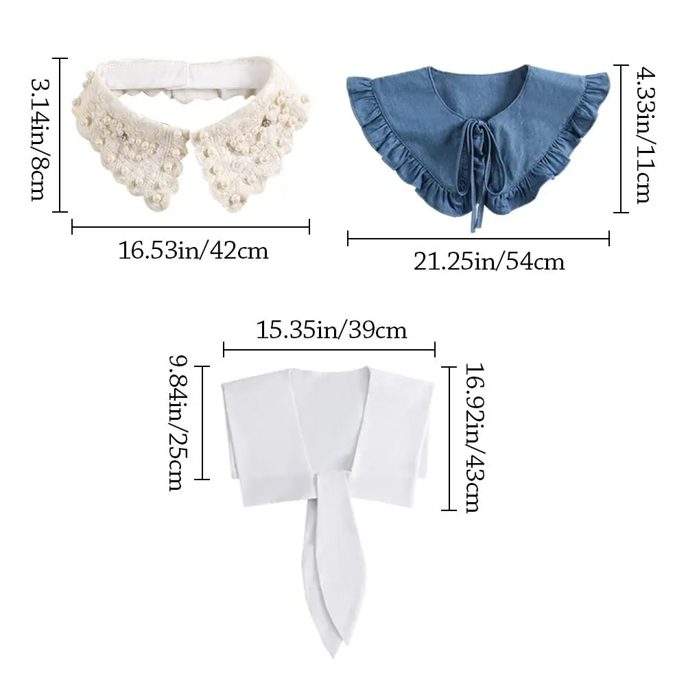 Camisa de algodón a la moda, cuello falso, solapa clásica desmontable, blusa Vintage para mujer, cuello falso